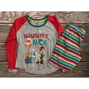 Disney Holiday Pajama Set Women's Size Large EUC